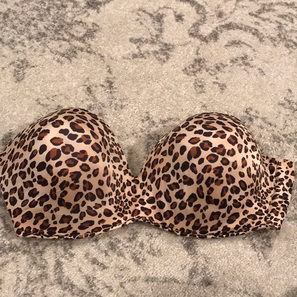 Cacique cheetah print strapless bra